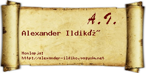 Alexander Ildikó névjegykártya