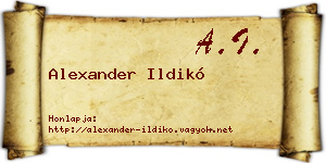 Alexander Ildikó névjegykártya