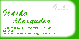 ildiko alexander business card